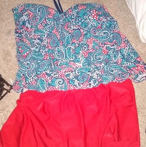 Red white and blue swimsuit